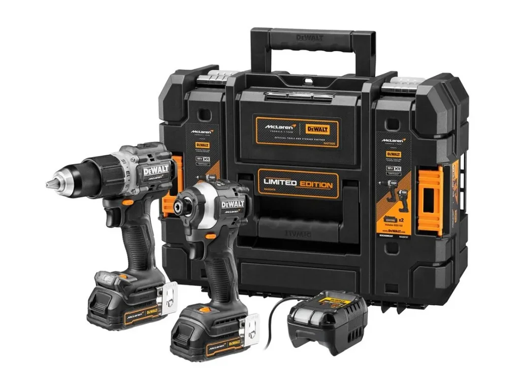 DEWALT MCLAREN KIT 2PCS (DCD85M+DCF85M) 2 BATERIA + CARREGADOR 