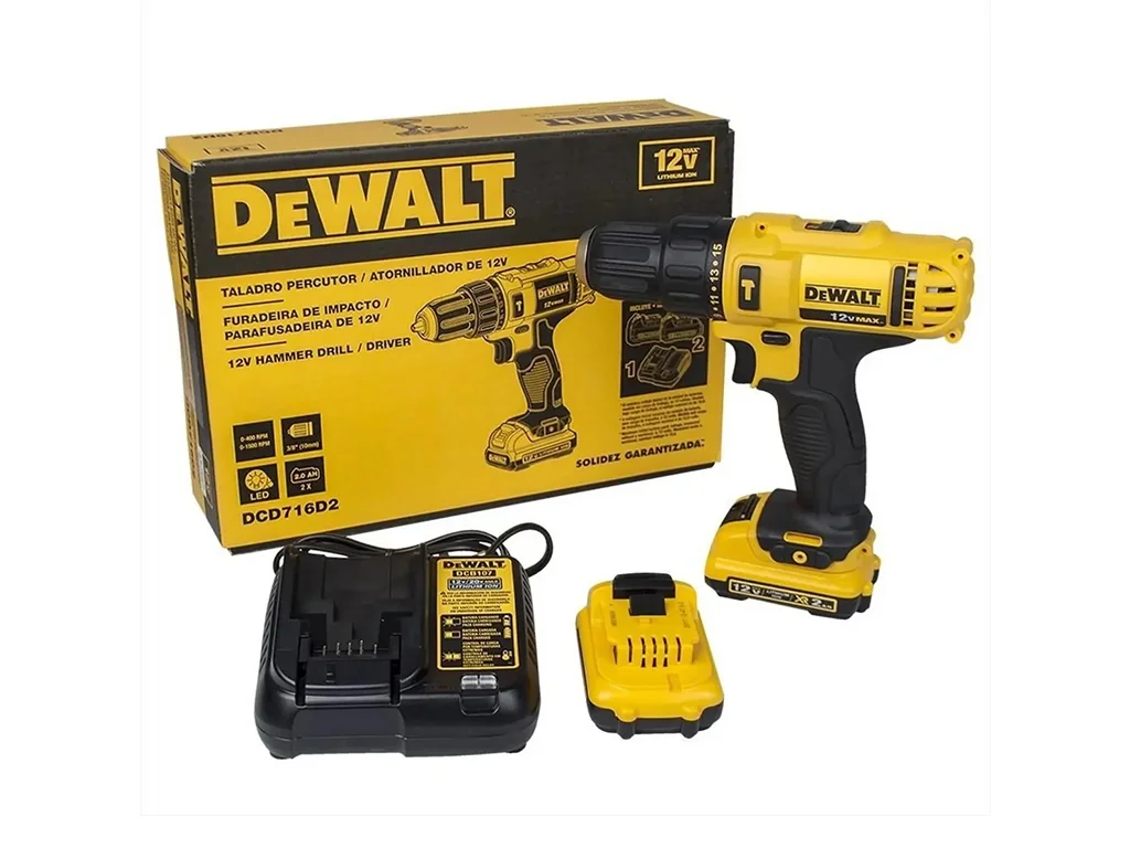 PARAFUSADEIRA DEWALT 12V DCD-716D2-BR C/2 BATERIA